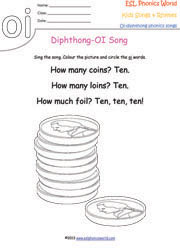 oi-diphthong-song-worksheet
